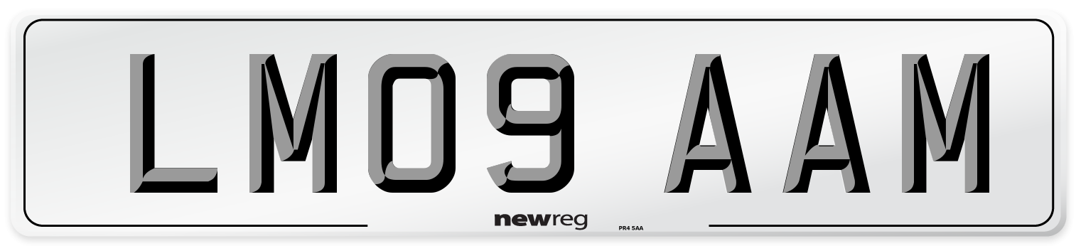 LM09 AAM Number Plate from New Reg
